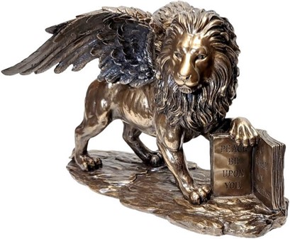 GAVE TIL MOR. Unik figur af St Mark's vinget løve, smuk stue pynt