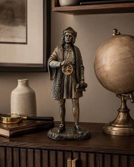 CHRISTOPHER COLUMBUS. Opdageren af Amerika figur. Bolig dekoration
