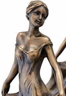MORSDAG GAVE. Unik art nouveau skål med tre Lady til bolig dekoration