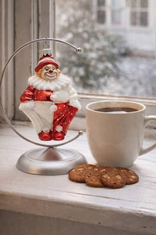 Flot julekugler figur. Stor polsk glas figur af sjov klovn. 12,4 cm