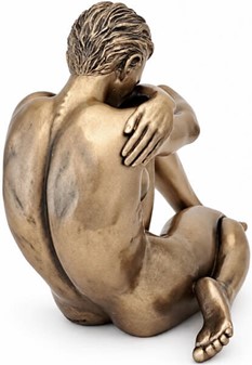BILLIG KÆRESTE GAVE. Bronze statuette af siddende nøgne kvinde