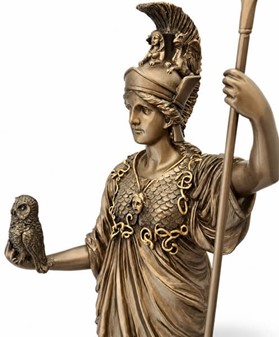 Imponerende Athene Gudinde Figur. Græsk Myndighed til Kontor og Hjem