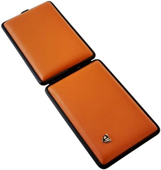 Eksklusivt Cigaret Etui i Rust Orange Læder. Kompakt med karakter
