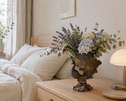 Påfugl vase til tørrede blomster. Perfekt gave til ny lejlighed