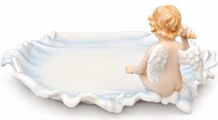 JULEBORD DEKORATION. Elegant porcelæn tallerken med englemotiv