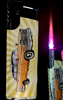 LIGHTER MED BILLEDE. Engangslightere med billeder af retro biler 5 stk