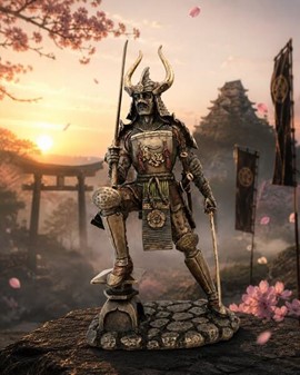 Samurai Figur Bronze. Unik Julegaveidé og Dekoration til Ham