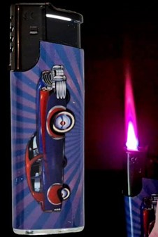 LIGHTER MED BILLEDE. Engangslightere med billeder af retro biler 5 stk