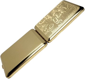 GAVE TIL MORS DAG. Den smukkeste guldfarvet metal cigaretetui