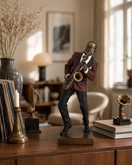 Jazzsaxofonist Figur. Perfekt og stilfuld gave til musikelskere