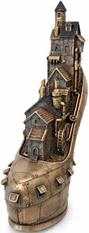 Steampunk sko-skulptur – Fantastisk by møder victoriansk maskineri