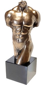 MINDEVÆRDIG GAVE. Flot Veronese bronze torso af ung atletisk mand
