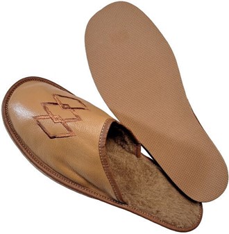 SLIPPERS TIL MÆND. Traditionelle hjemmesko med ægte læder. Kun 139 kr