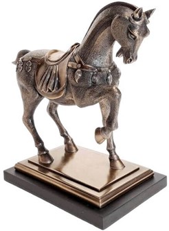 Gave til Rytter. Bronze Hestefigur. Symbol på Styrke, Frihed, Skønhed