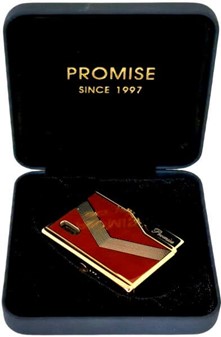 Rød og Guld Lighter i Elegant Design. Tidløs Sti, eksklusiv, gaveklar
