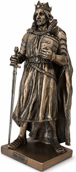 GAVER TIL MÆND. Flot dekorativ bronze figur af Kong Arthur