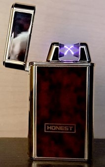 Luksuriøs USB Cigaret Lighter. Dobbelt Elektrisk Lysbue, Mahogni Farve