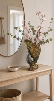 Påfugl vase til tørrede blomster. Perfekt gave til ny lejlighed
