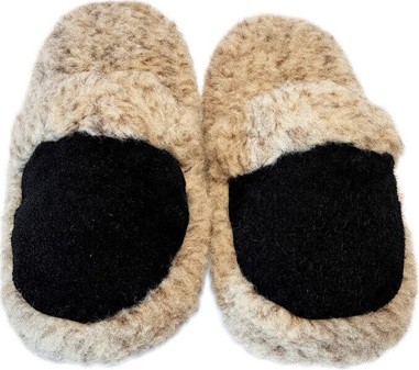 JULEGAVER TIL MANDEN. Varme, sort - gråt, uld sutsko herre, 239 kr.