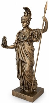 Imponerende Athene Gudinde Figur. Græsk Myndighed til Kontor og Hjem
