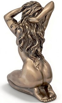 GAVER TIL MANDEN DER IKKE ØNSKER SIG NOGET. Bronze figur nøgen kvinde