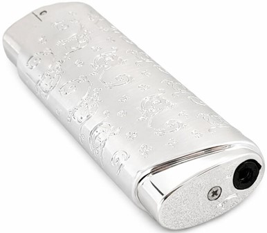 KVALITETS LIGHTER. Elegant lighter i sølv med "Good Luck"