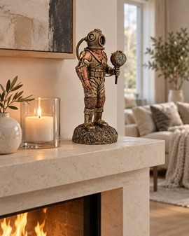 DEKORATION HJEMMET. Steampunk Veronese figur af døde dykker med LED
