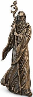 Oplev Mystisk Skønhed med Merlin. Bronze Dekorativ Figur til Hjemmet