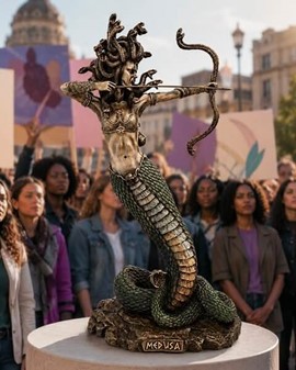 Frygtindgydende smuk Medusa figur. Iøjnefaldende smuk boligindretning