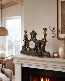 INSPIRATION TIL INDRETNING. Imponerende Art Deco ur i bærestol form