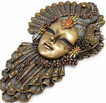 PYNT TIL VÆGGEN. Flot blomstret venetiansk maske i skulptur form
