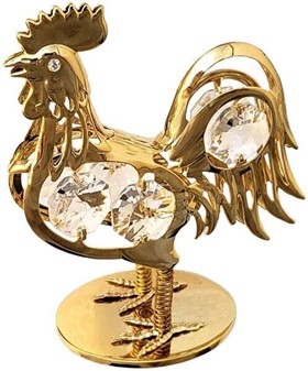 FØDSELSDAGSGAVE TIL KÆRESTEN MAND. Hane figur med Swarovski krystaller
