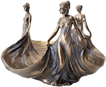 MORSDAG GAVE. Unik art nouveau skål med tre Lady til bolig dekoration