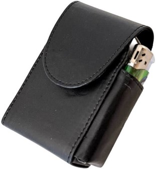 KØB CIGARETETUI. Læder etui til cigaretpakker + en lighter, kun 129 kr