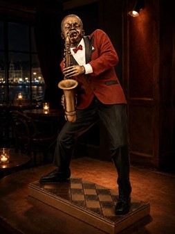 Unik Jazz Saxofonist Figur. Kunst, Passion og Perfekt Gave til Musiker
