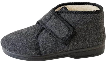 Filt Hjemmesko Herre. Med Velcro og gummisål - til unge og ældre mænd