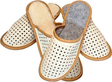 ÅBNE HJEMMESKO DAME. Skind gennembrudt slippers til kvinder,  149 kr