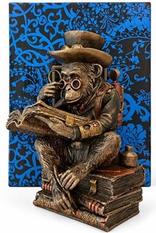 STUDERENDE GAVE. Chimpanse videnskabsmand - Steampunk figur
