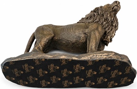 BRONZEFIGUR LØVE. Spændende junglens konge, stor hjemmet dekoration