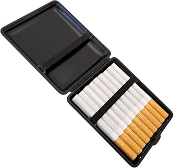 Gave til jæger. Eksklusivt cigaret etui med præget hjort i læder