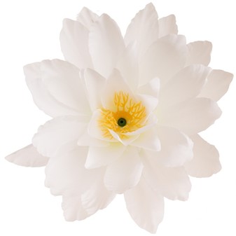 Kunstig lotus stilk med tre hvide blomster. Længde: 39 cm, Ø 15 cm