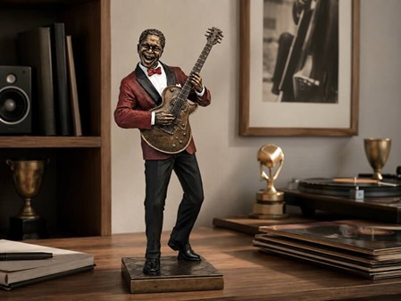 Gave til musikelsker. Eksklusiv Jazz Guitarist Figur med Attitude!