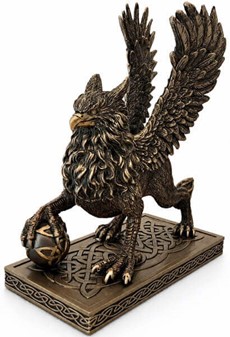 En grif figur. Bronzefigur af et af de mest kendte fabeldyr i verden