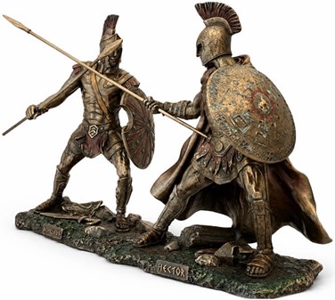 ACHILLES. Statuette af helten trojanerkrigen til hjemmet dekoration