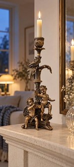 Luksuriøs lysestage “To Engle” – Klassisk skønhed til dit julebord