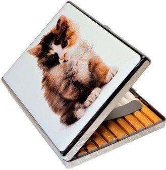 Katte-cigaretetui: Beskyt dine cigaretter med stil. Til 20 cigaretter