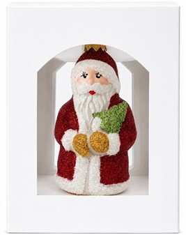 Rød julemand glasfigur til juletræet (10 cm) | Polsk julepynt