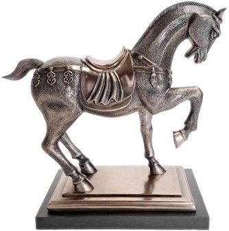 Gave til Rytter. Bronze Hestefigur. Symbol på Styrke, Frihed, Skønhed