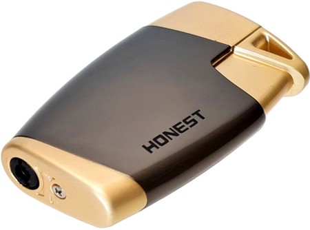 Stormlighter i grå med beige finish - perfekt gave til ham der ryger!