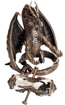 TIMEGLAS. Unik Veronese skulptur af dragen med timeglas i hænderne